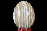 Polished, Banded Aragonite Egg - Morocco #98418-1